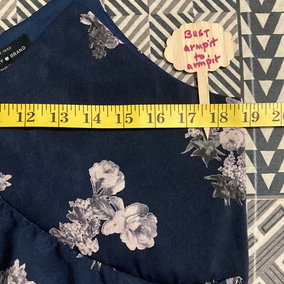 Lucky Brand blue Dress size M. Ruffle collar on one side & strap on the other. - Picture 7 of 8